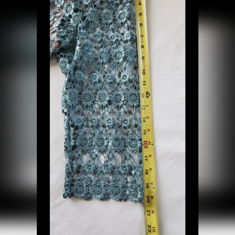 ASOS Curve Dress Plus Size 18 Embroidered Lace Soft Pink and Blue Dress A-Line - Picture 6 of 10